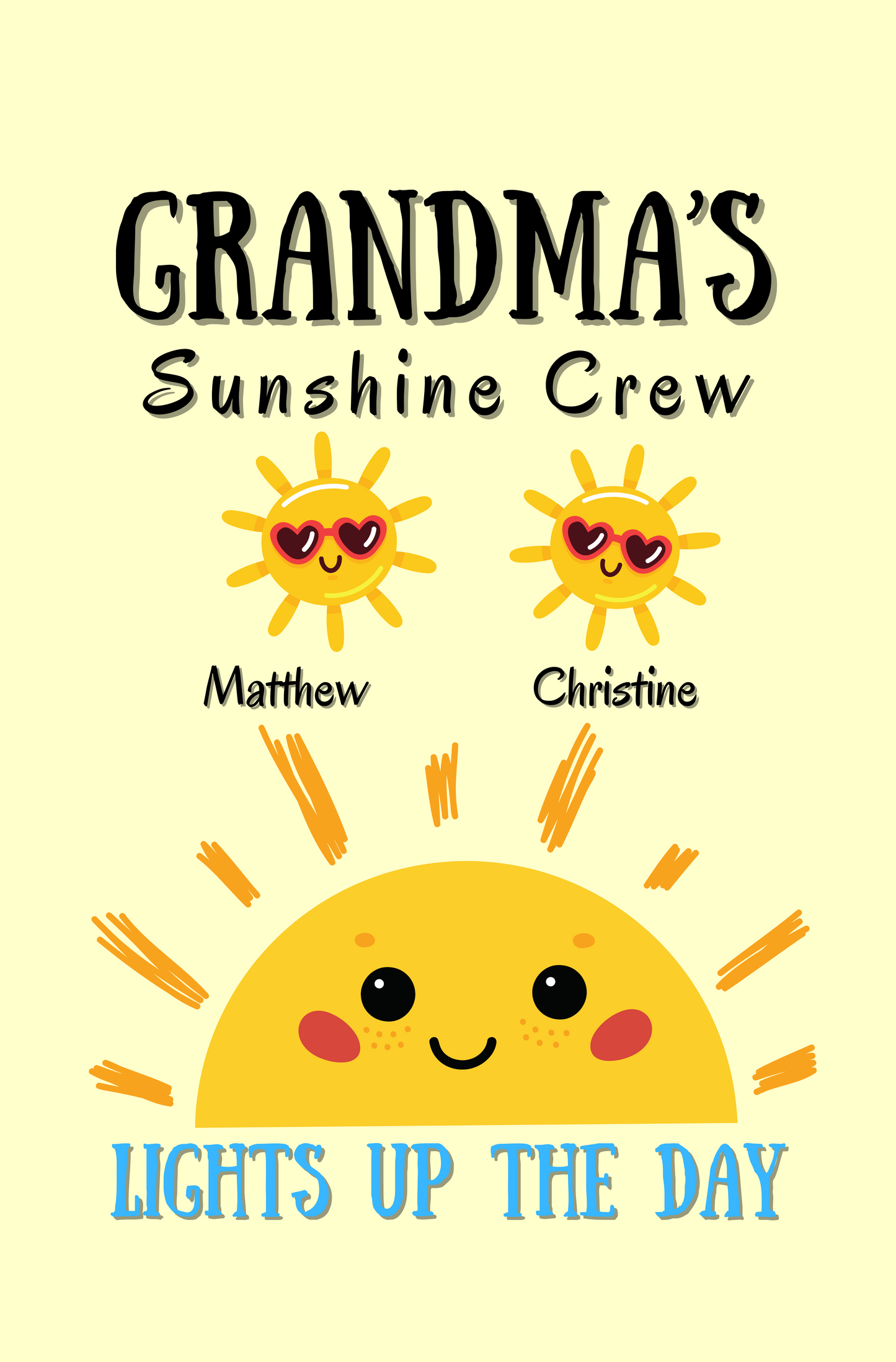 Personalized Grandma's Sunshine Crew Garden Flag