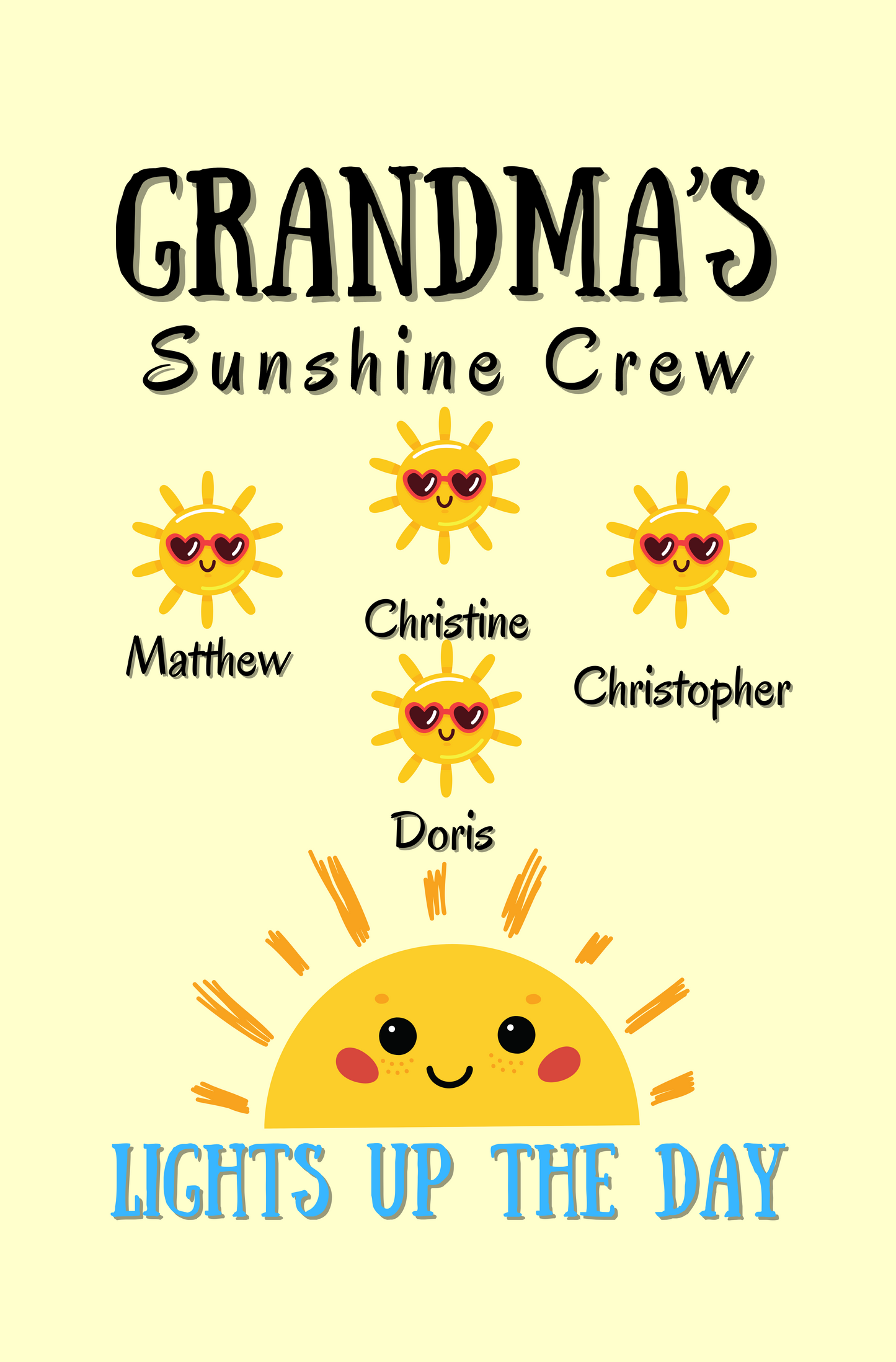 Personalized Grandma's Sunshine Crew Garden Flag