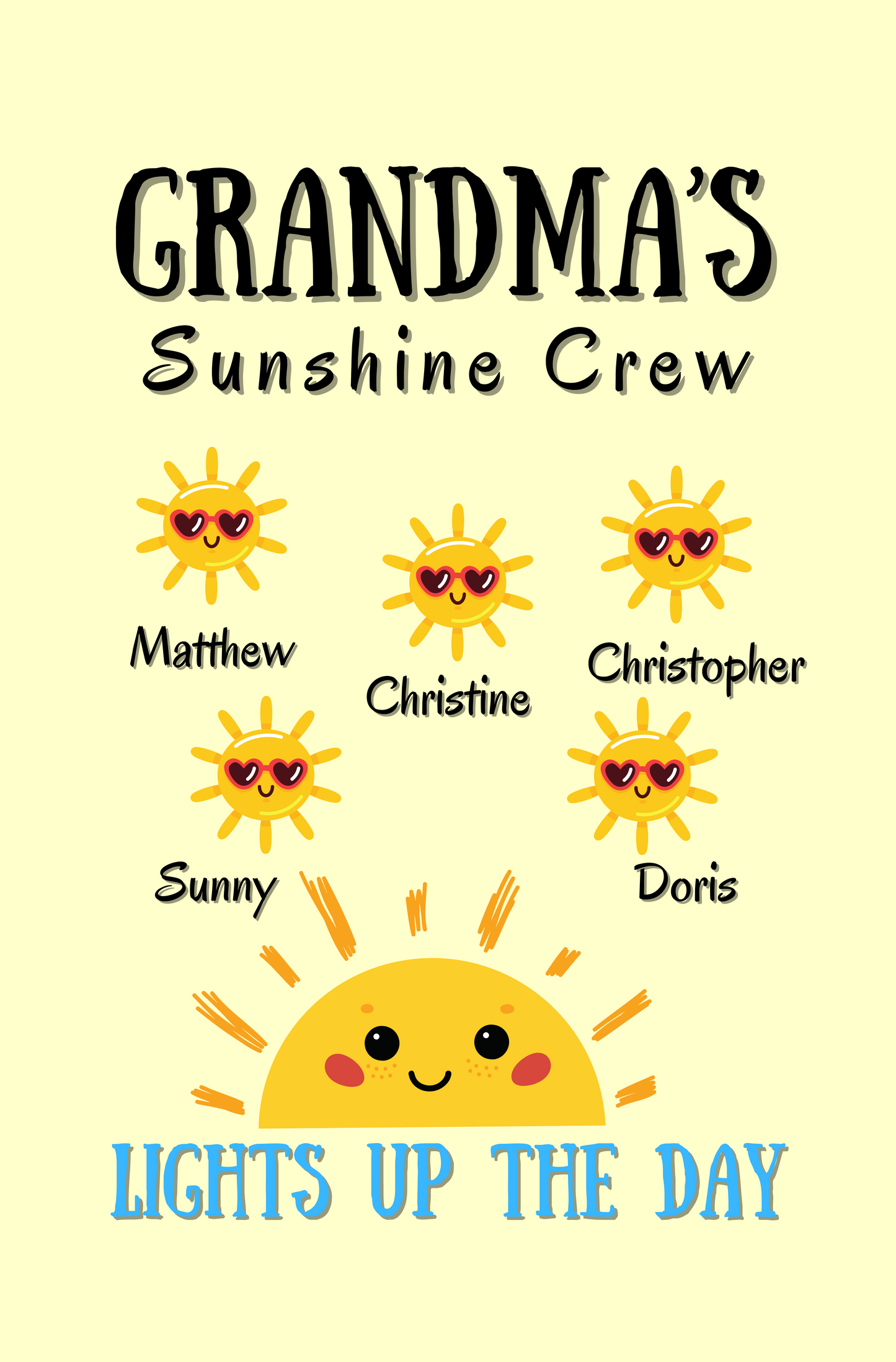 Personalized Grandma's Sunshine Crew Garden Flag