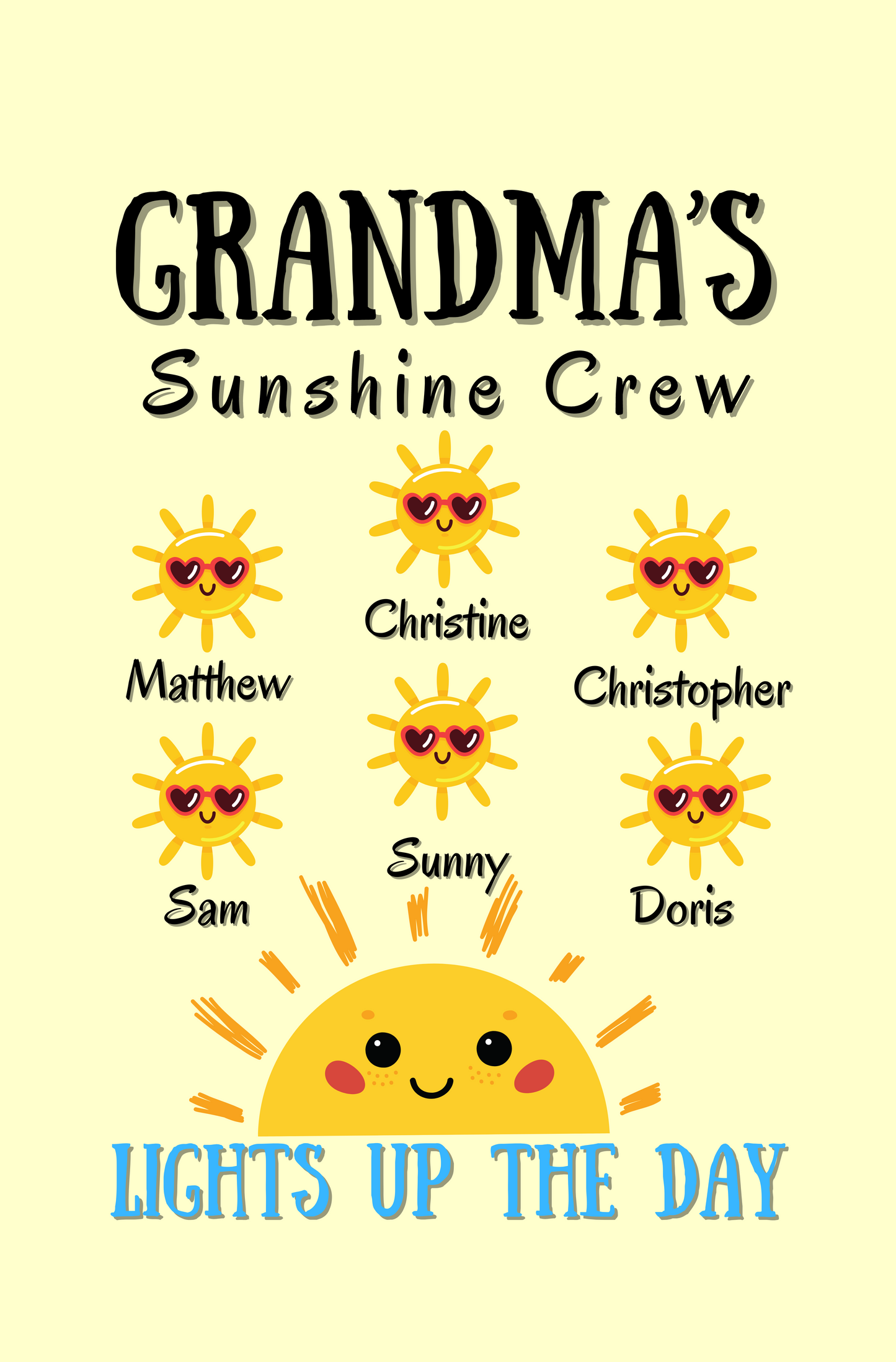 Personalized Grandma's Sunshine Crew Garden Flag