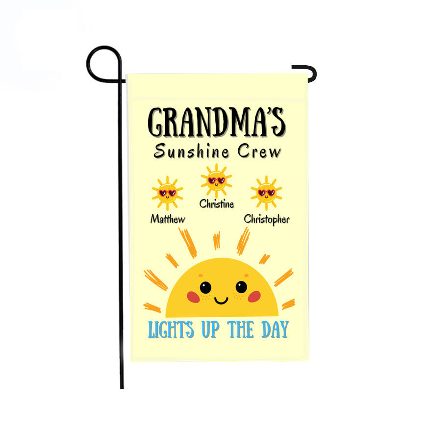 Personalized Grandma's Sunshine Crew Garden Flag