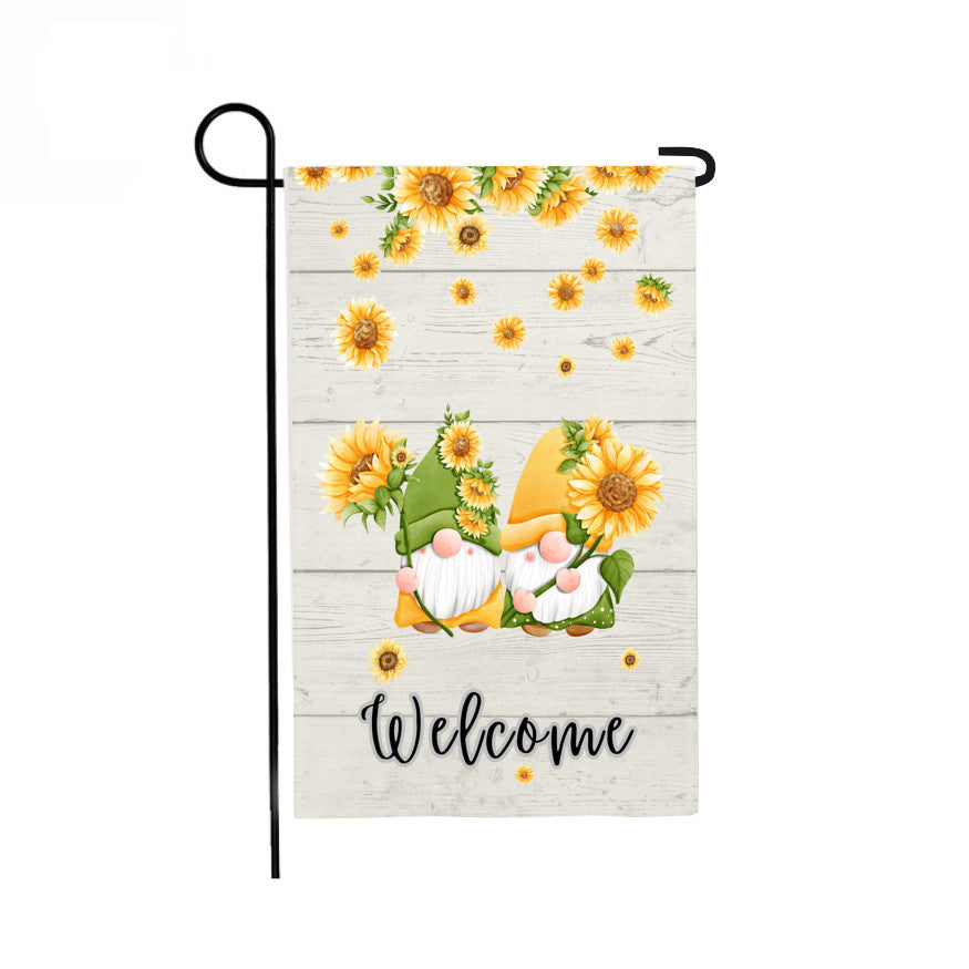 Welcome Gnomes Garden Flag