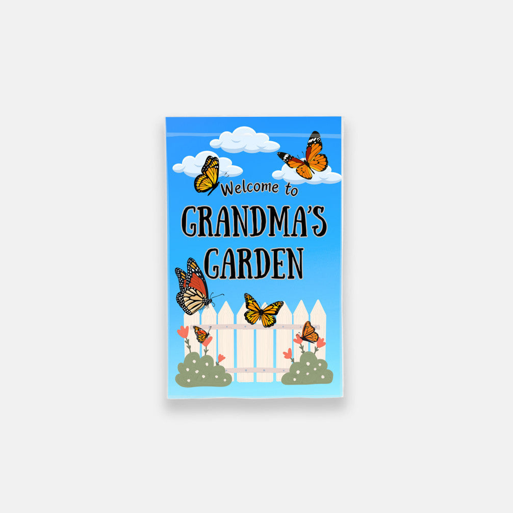 Welcome to Grandma's Garden Butterflies Garden Flag