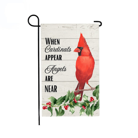 When Cardinals Appear Garden Flag