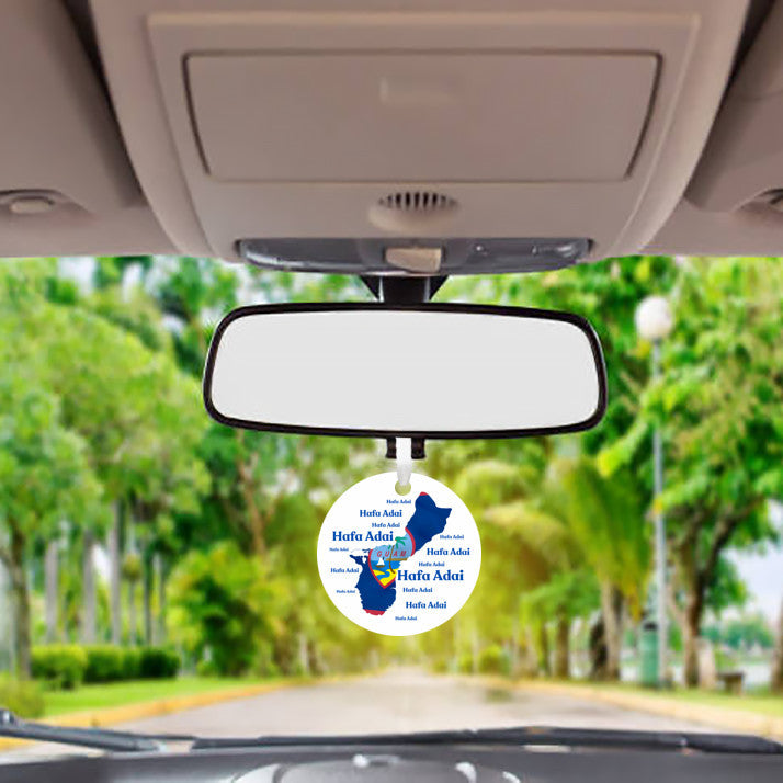 Guam Island Map with Guam Seal Hafa Adai Round Plastic Car Ornament