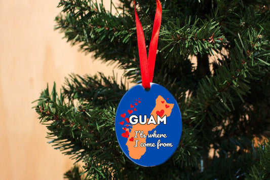 Guam Island It's Where I Come From Oval Aluminum Ornament