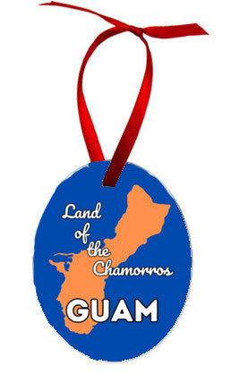 Guam Island Land of the Chamorros Oval Aluminum Ornament