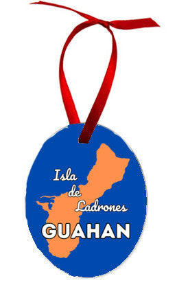 Guam Island Isla de Ladrones Guahan Oval Aluminum Ornament