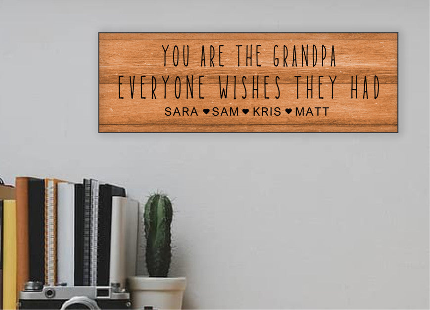 You Are the Grandpa Everyone Wishes Personalized Sign