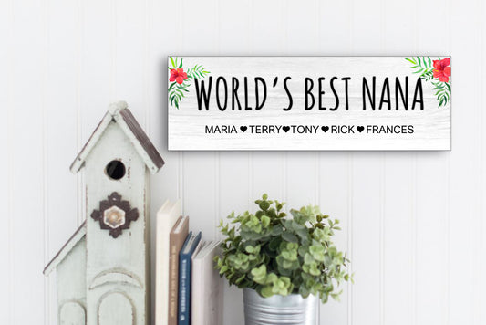 World's Best Nana Personalized Sign