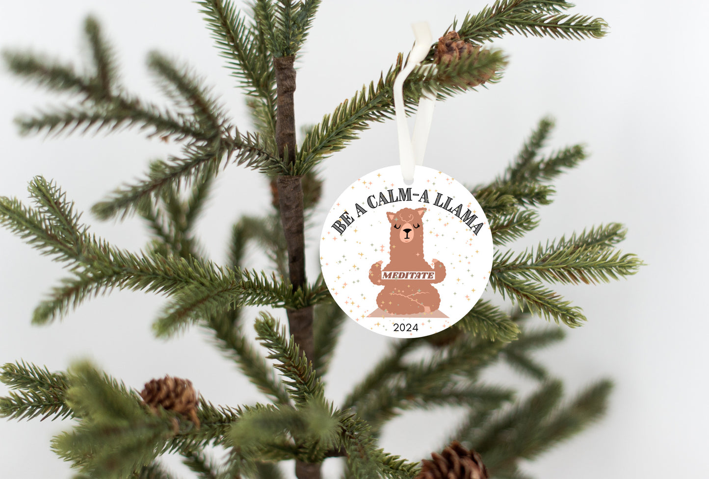 Ornament Meditating Llama Be a Calm-Llama 2024