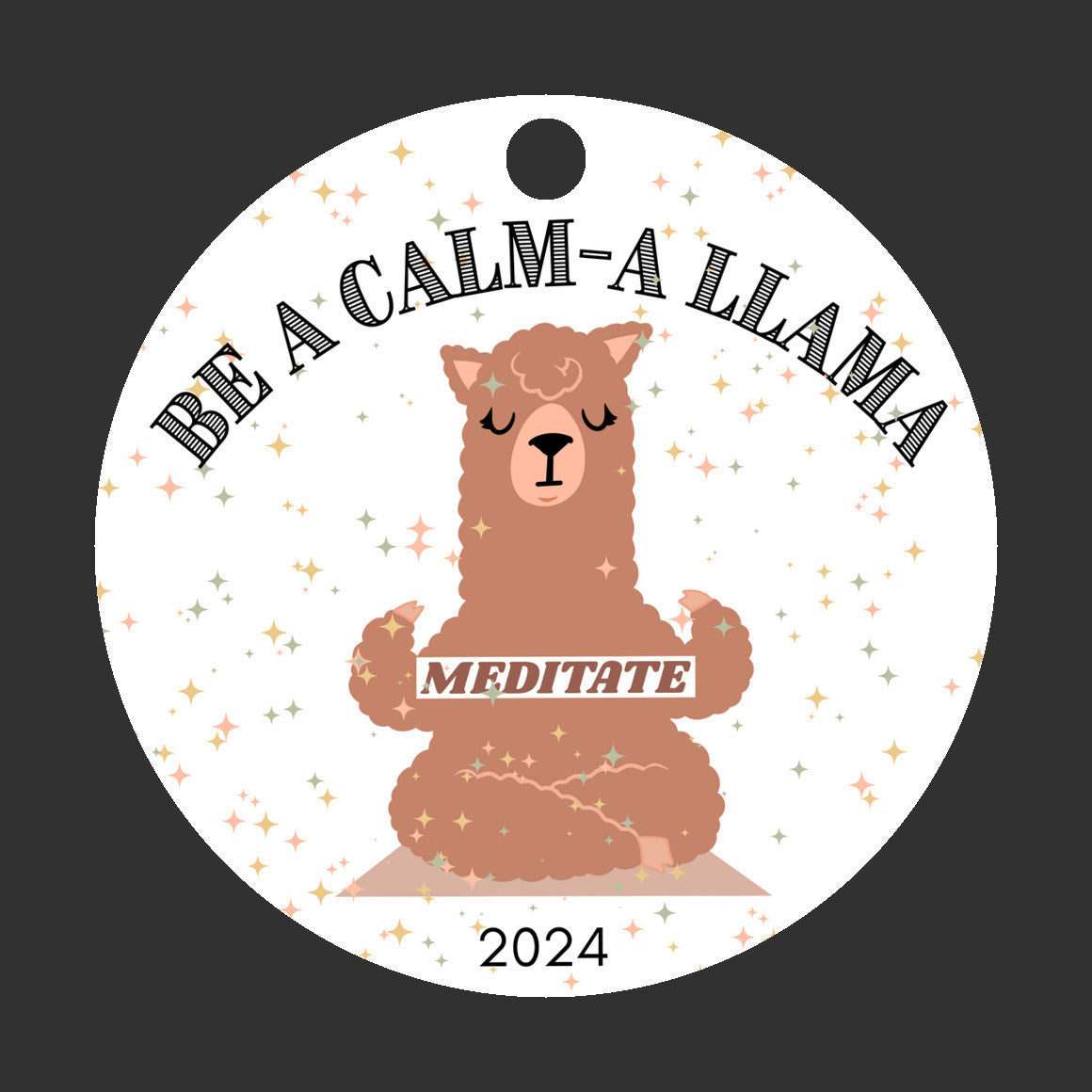 Ornament Meditating Llama Be a Calm-Llama 2024