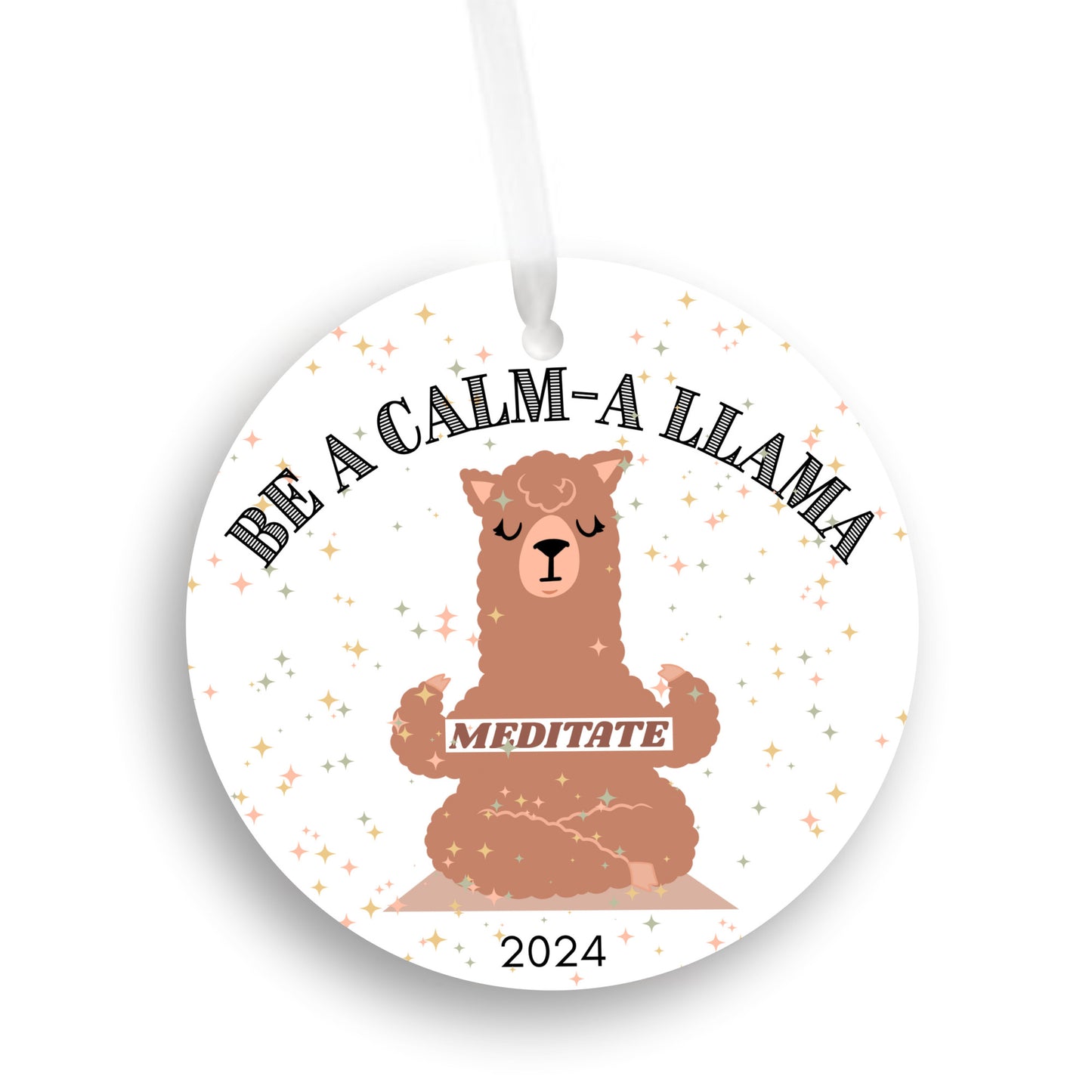 Ornament Meditating Llama Be a Calm-Llama 2024