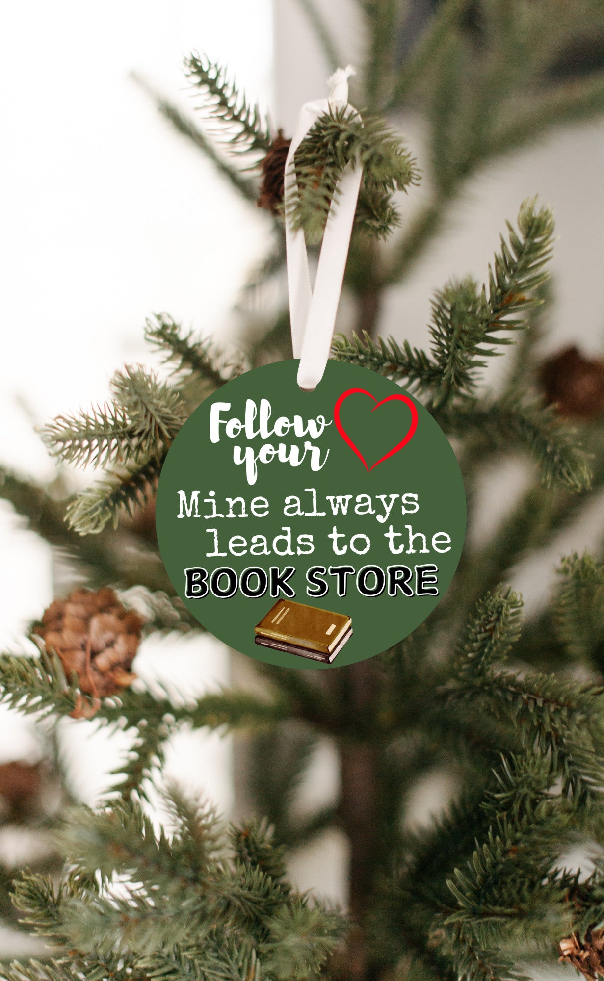 Ornament Book Store Lovers Follow Your Heart