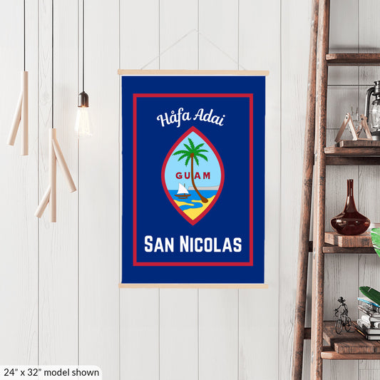 Personalized Guam family heritage hanging canvas custom Chamorro surname banner guamanian culture flag hafa adai wall art