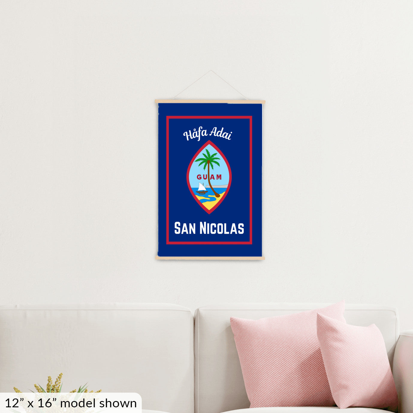 Personalized Guam family heritage hanging canvas custom Chamorro surname banner guamanian culture flag hafa adai wall art