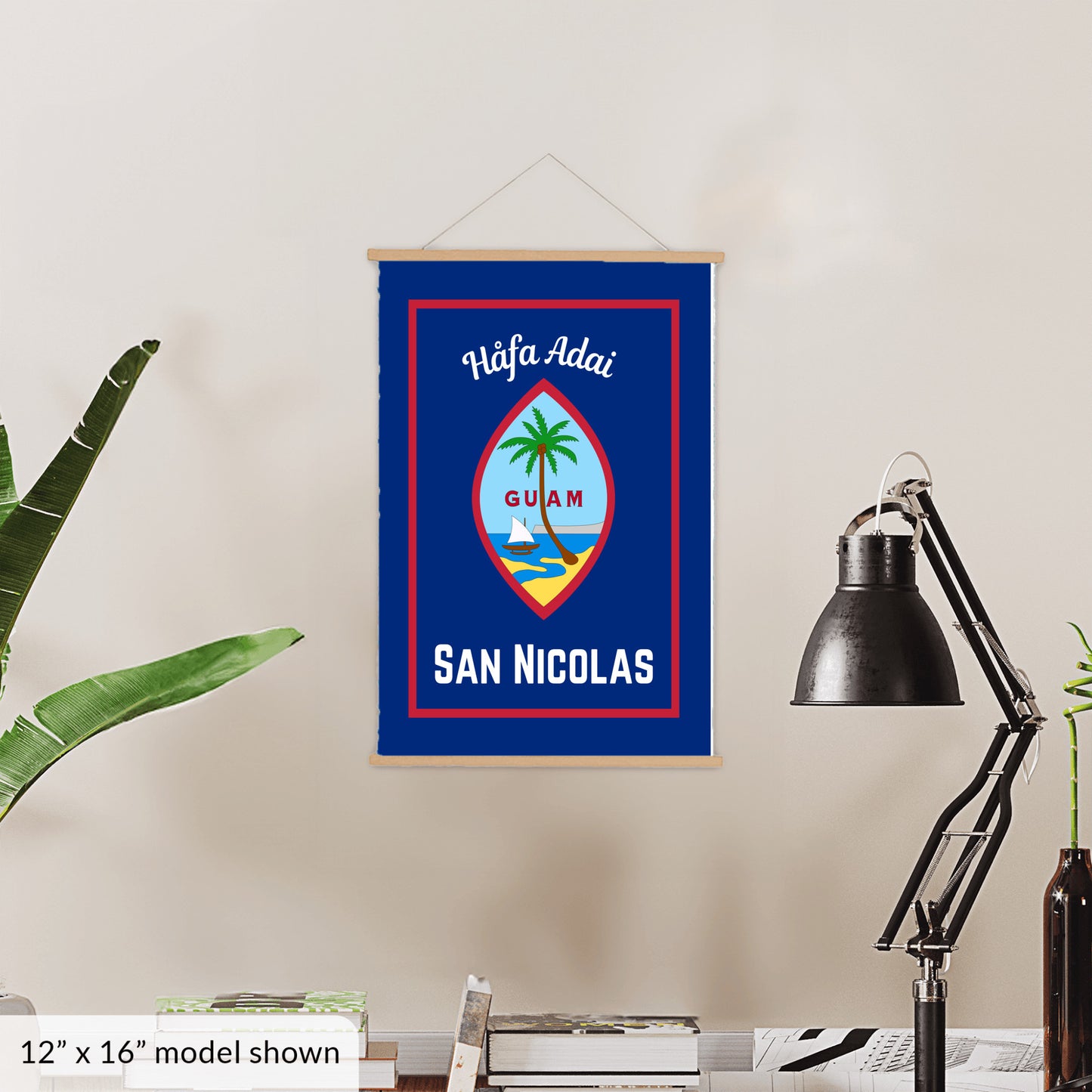 Personalized Guam family heritage hanging canvas custom Chamorro surname banner guamanian culture flag hafa adai wall art