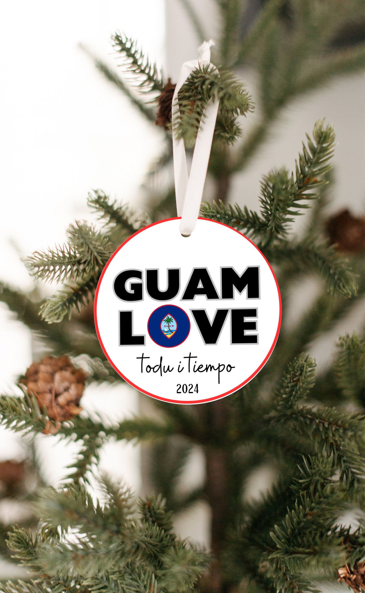 Guam love seal ornament, todu i tiempu christmas decoration 2024, relatives family celebration, island culture