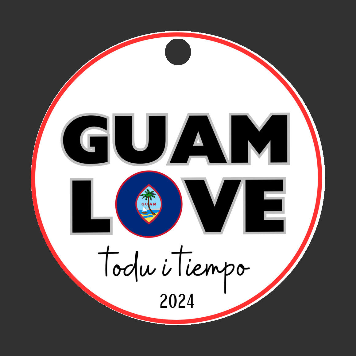 Guam love seal ornament, todu i tiempu christmas decoration 2024, relatives family celebration, island culture