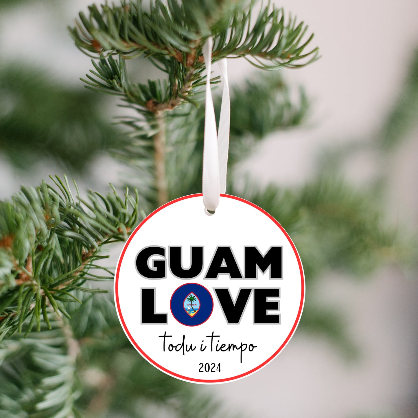 Guam love seal ornament, todu i tiempu christmas decoration 2024, relatives family celebration, island culture