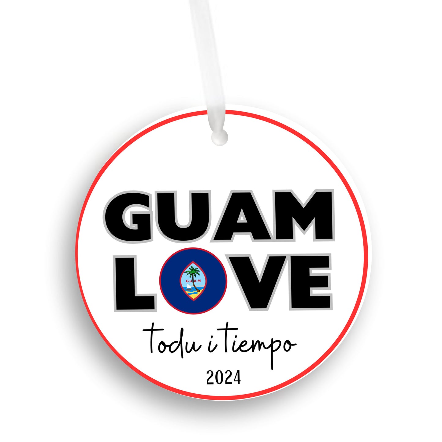 Guam love seal ornament, todu i tiempu christmas decoration 2024, relatives family celebration, island culture