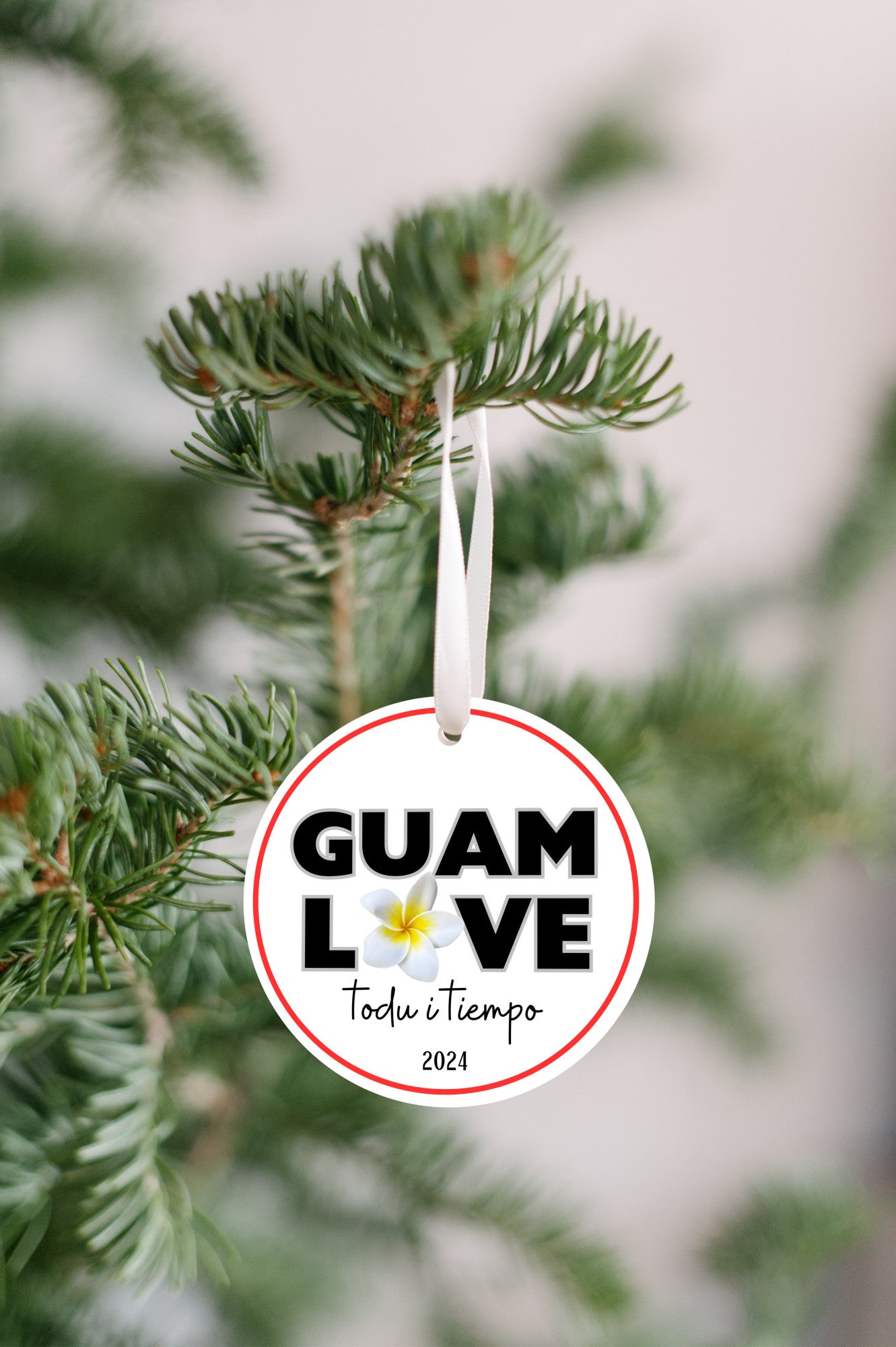 Guam love plumeria flower ornament, todu i tiempu christmas decoration 2024, relatives family celebration, island culture