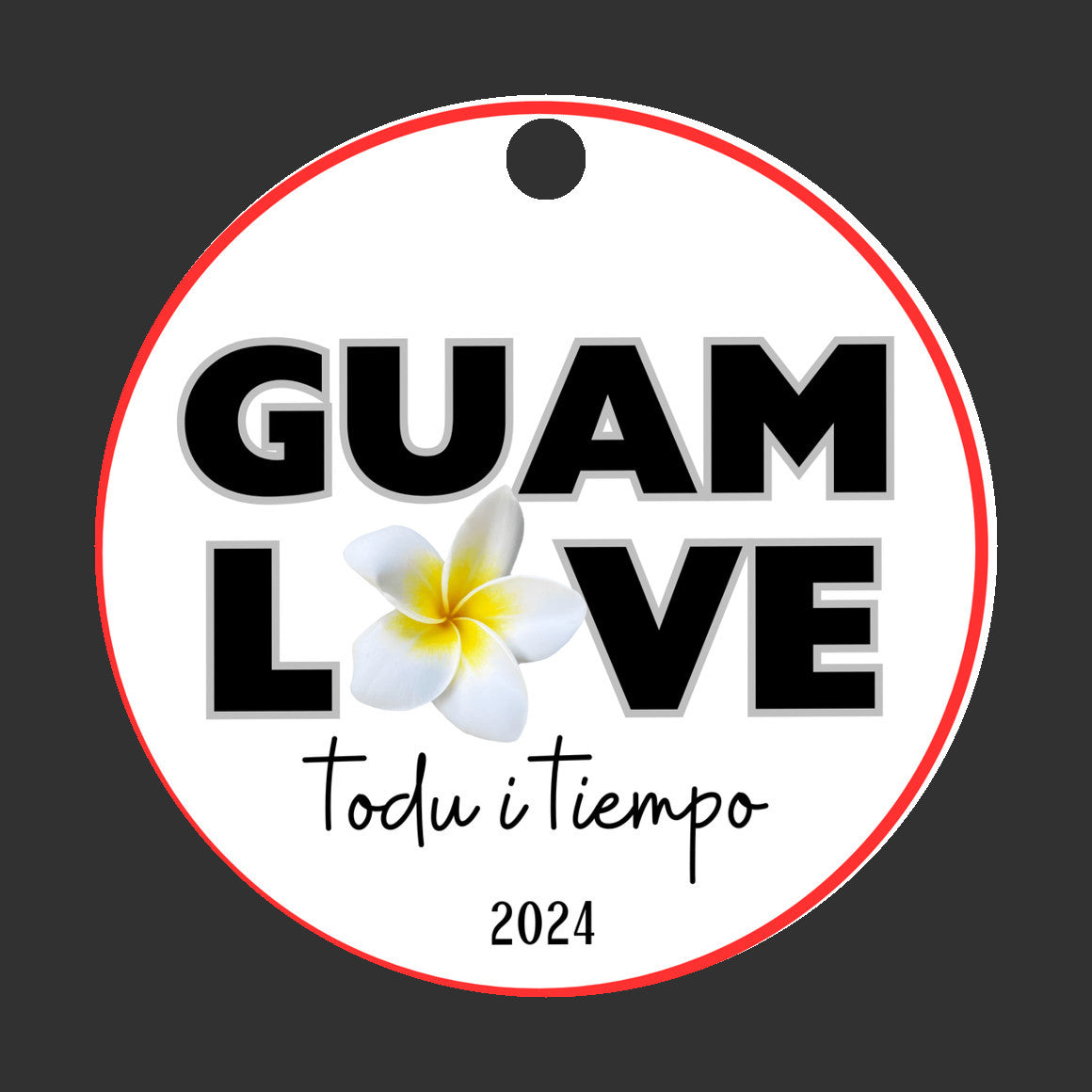 Guam love plumeria flower ornament, todu i tiempu christmas decoration 2024, relatives family celebration, island culture