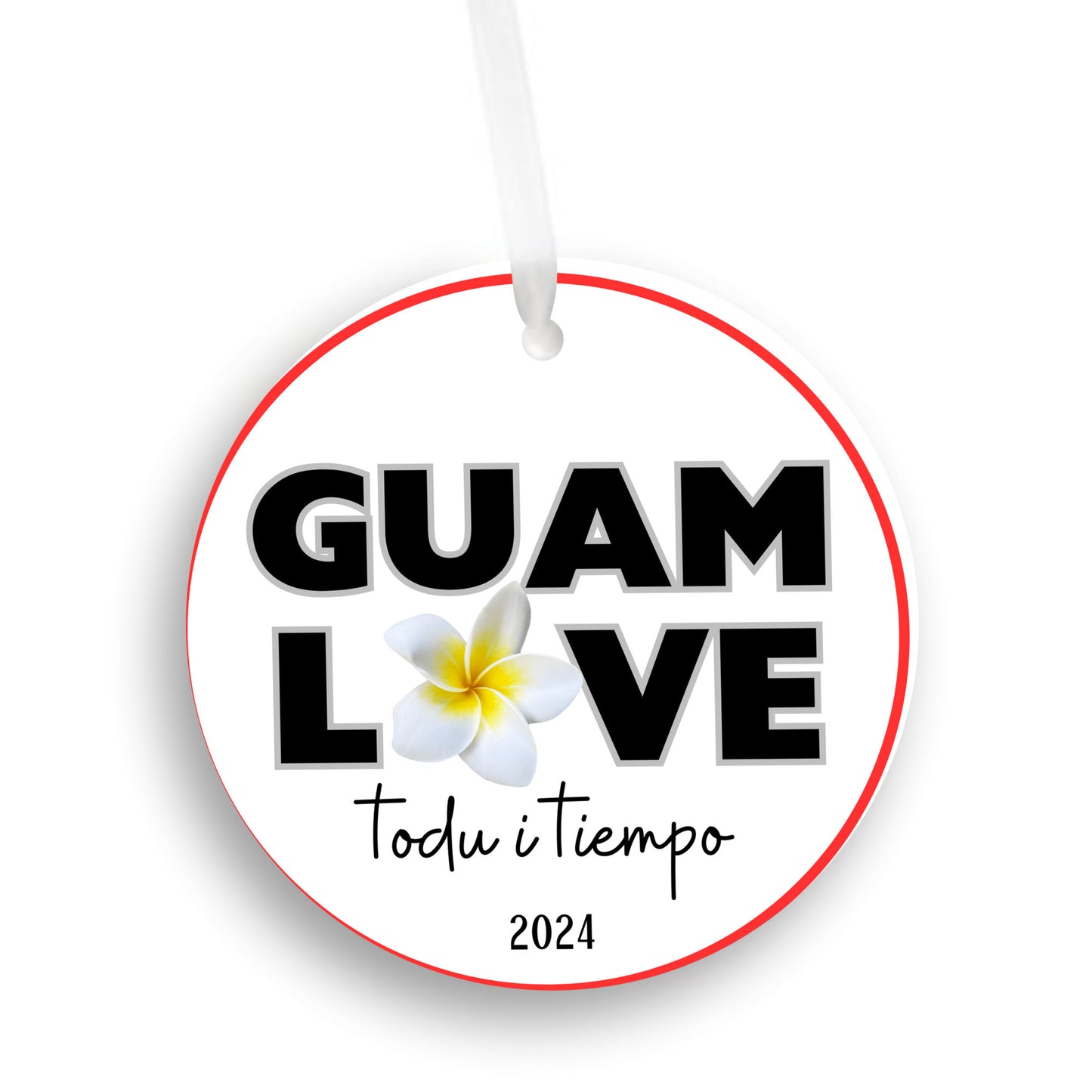 Guam love plumeria flower ornament, todu i tiempu christmas decoration 2024, relatives family celebration, island culture