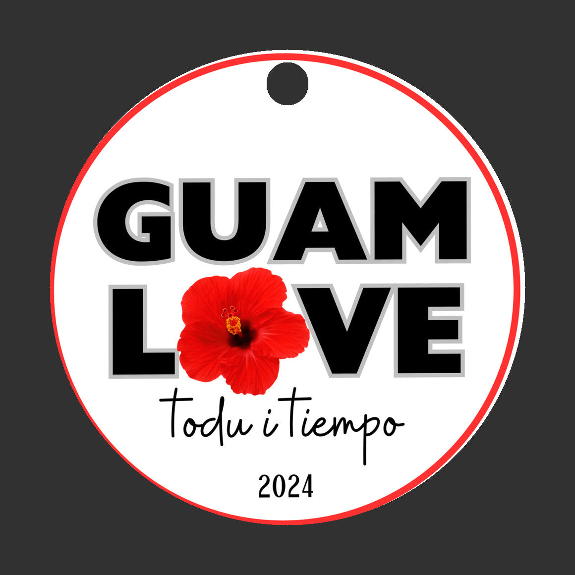 Guam love hibiscus flower ornament, todu i tiempu christmas decoration 2024, relatives family celebration, island culture