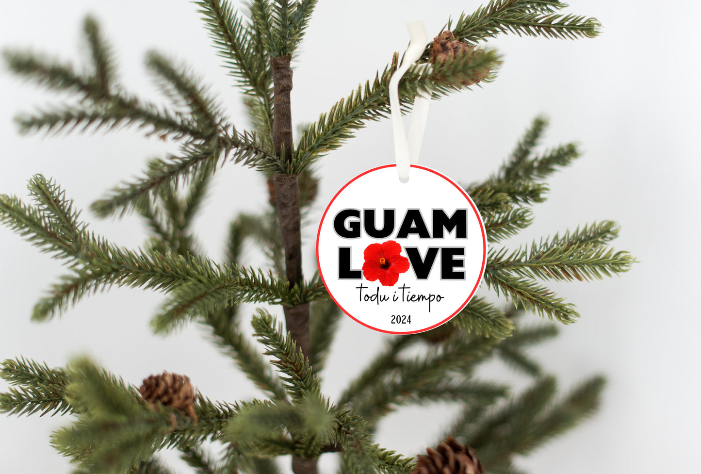 Guam love hibiscus flower ornament, todu i tiempu christmas decoration 2024, relatives family celebration, island culture