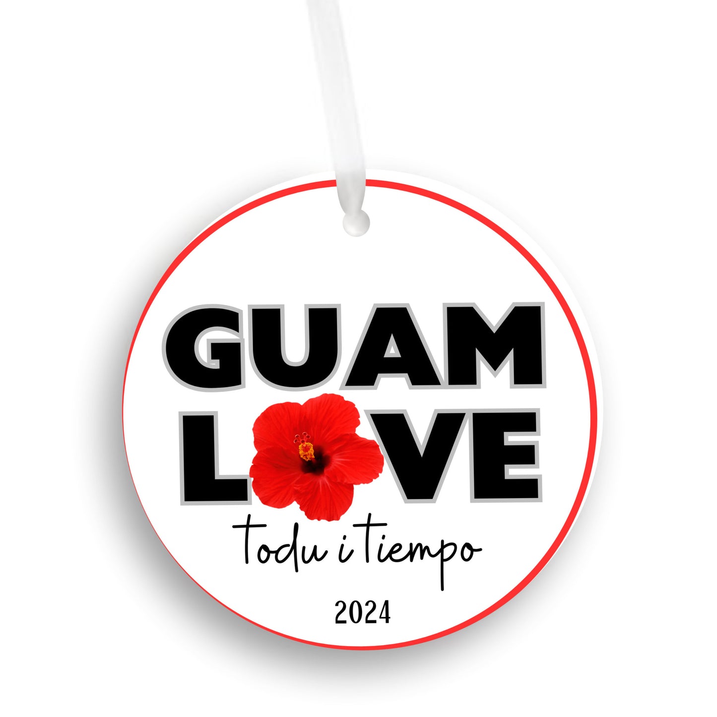 Guam love hibiscus flower ornament, todu i tiempu christmas decoration 2024, relatives family celebration, island culture