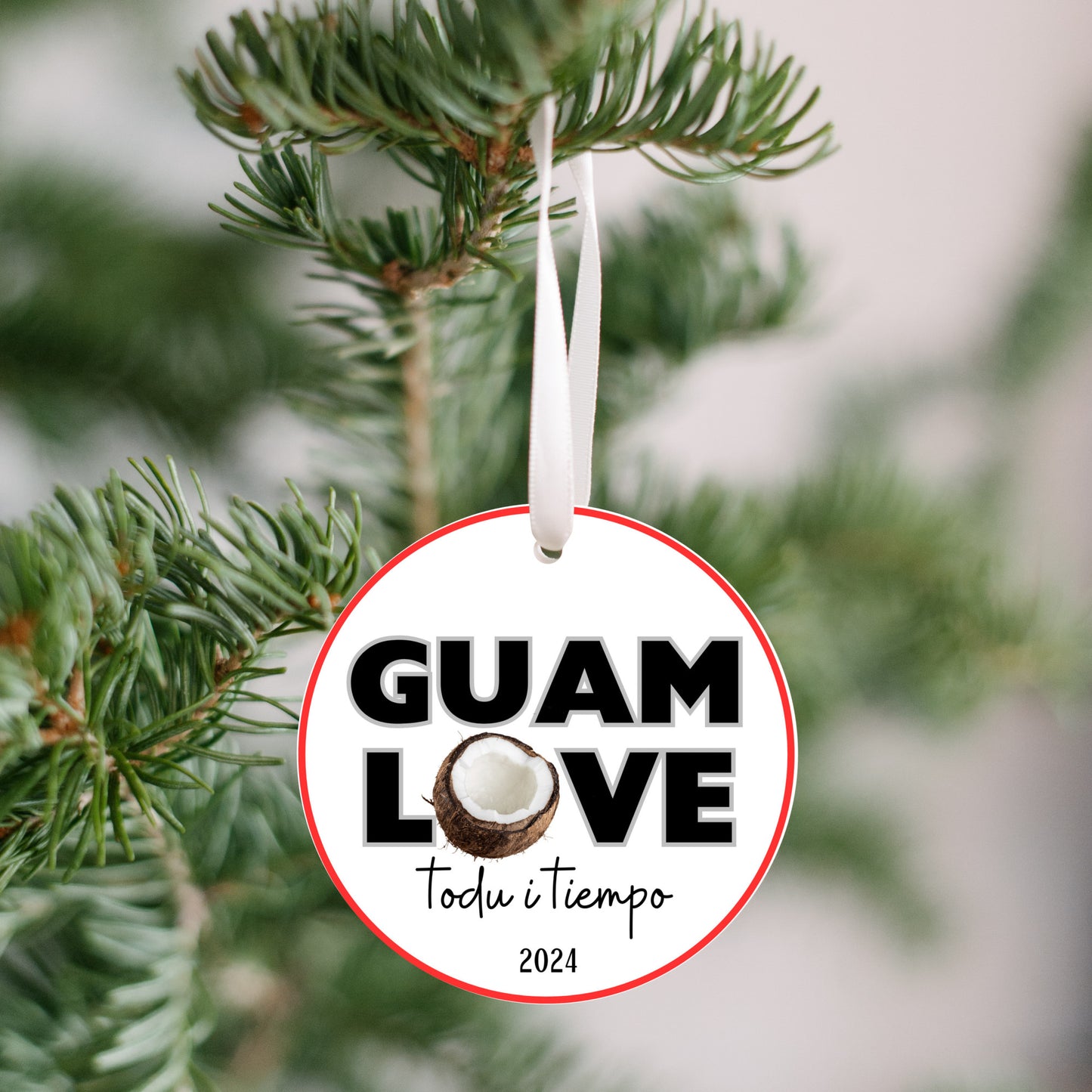 Guam love coconut ornament, todu i tiempu christmas decoration 2024, relatives family celebration, island culture