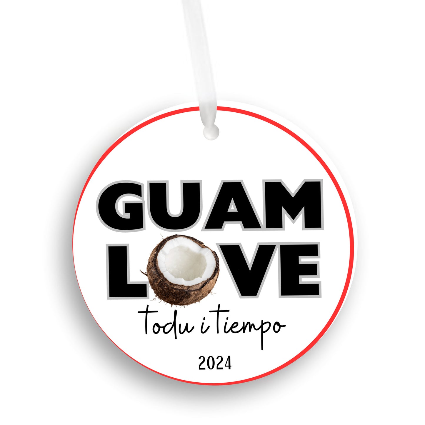 Guam love coconut ornament, todu i tiempu christmas decoration 2024, relatives family celebration, island culture