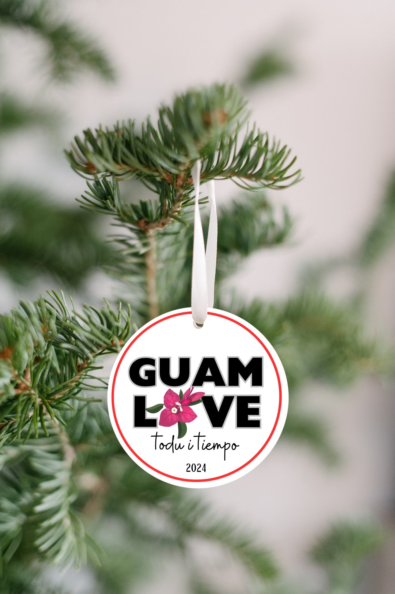 Guam love bougainvilla flower ornament, todu i tiempu christmas decoration 2024, relatives family celebration, island culture