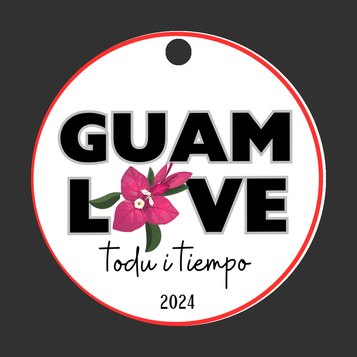 Guam love bougainvilla flower ornament, todu i tiempu christmas decoration 2024, relatives family celebration, island culture