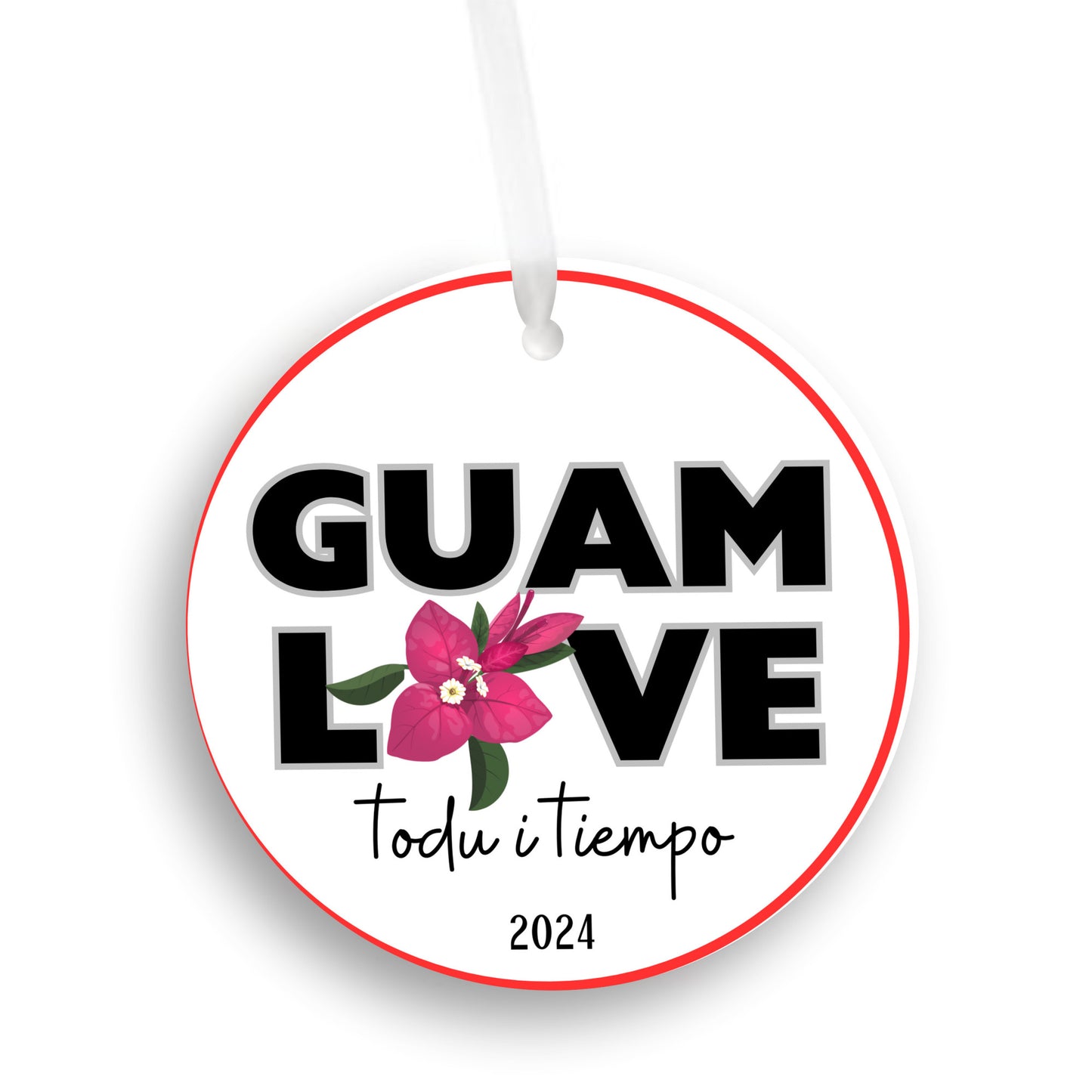 Guam love bougainvilla flower ornament, todu i tiempu christmas decoration 2024, relatives family celebration, island culture