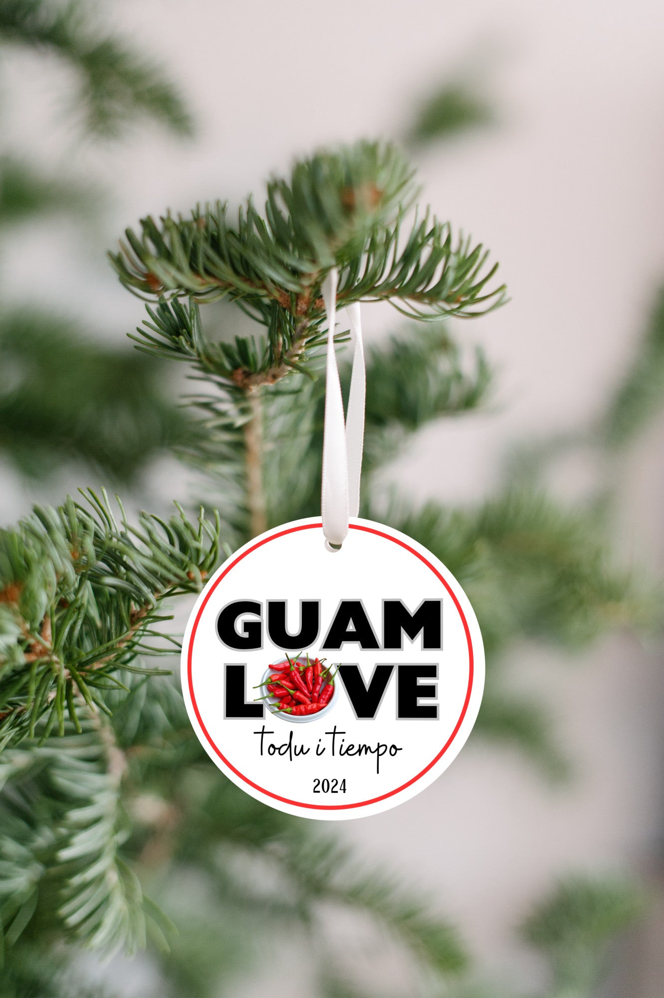 Guam love hot pepper ornament, todu i tiempu christmas decoration 2024, relatives family celebration, island culture