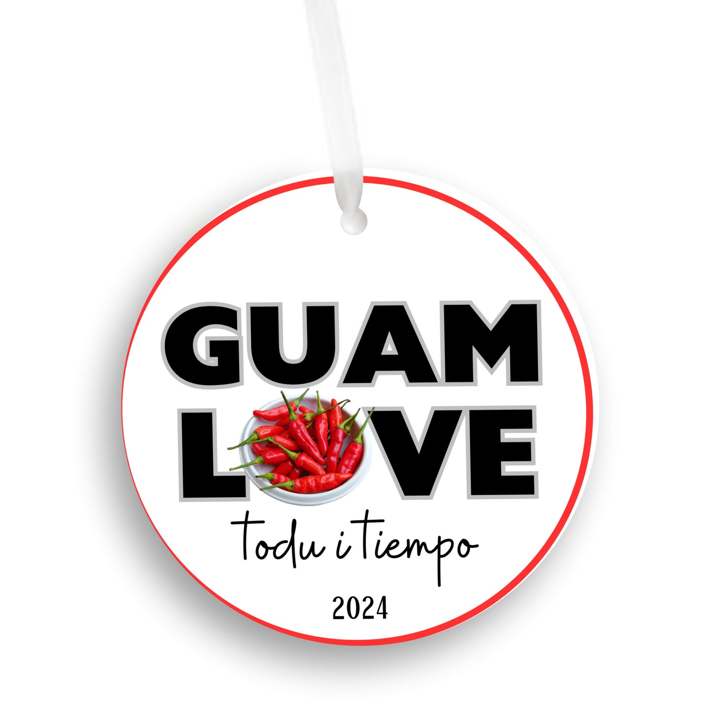 Guam love hot pepper ornament, todu i tiempu christmas decoration 2024, relatives family celebration, island culture