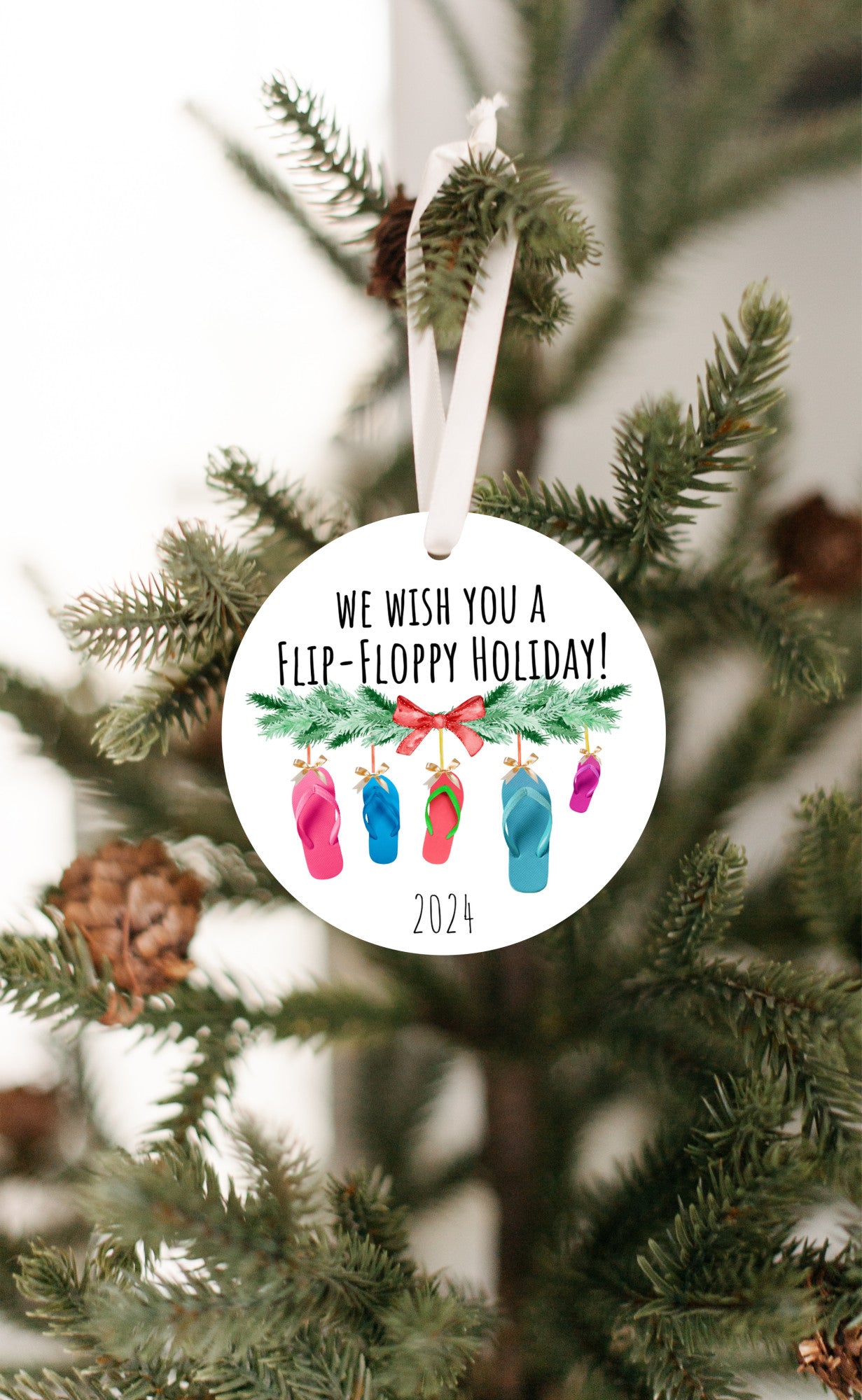 Beach-themed holiday ornament, funny friendship gift for christmas 2024, stocking stuffer