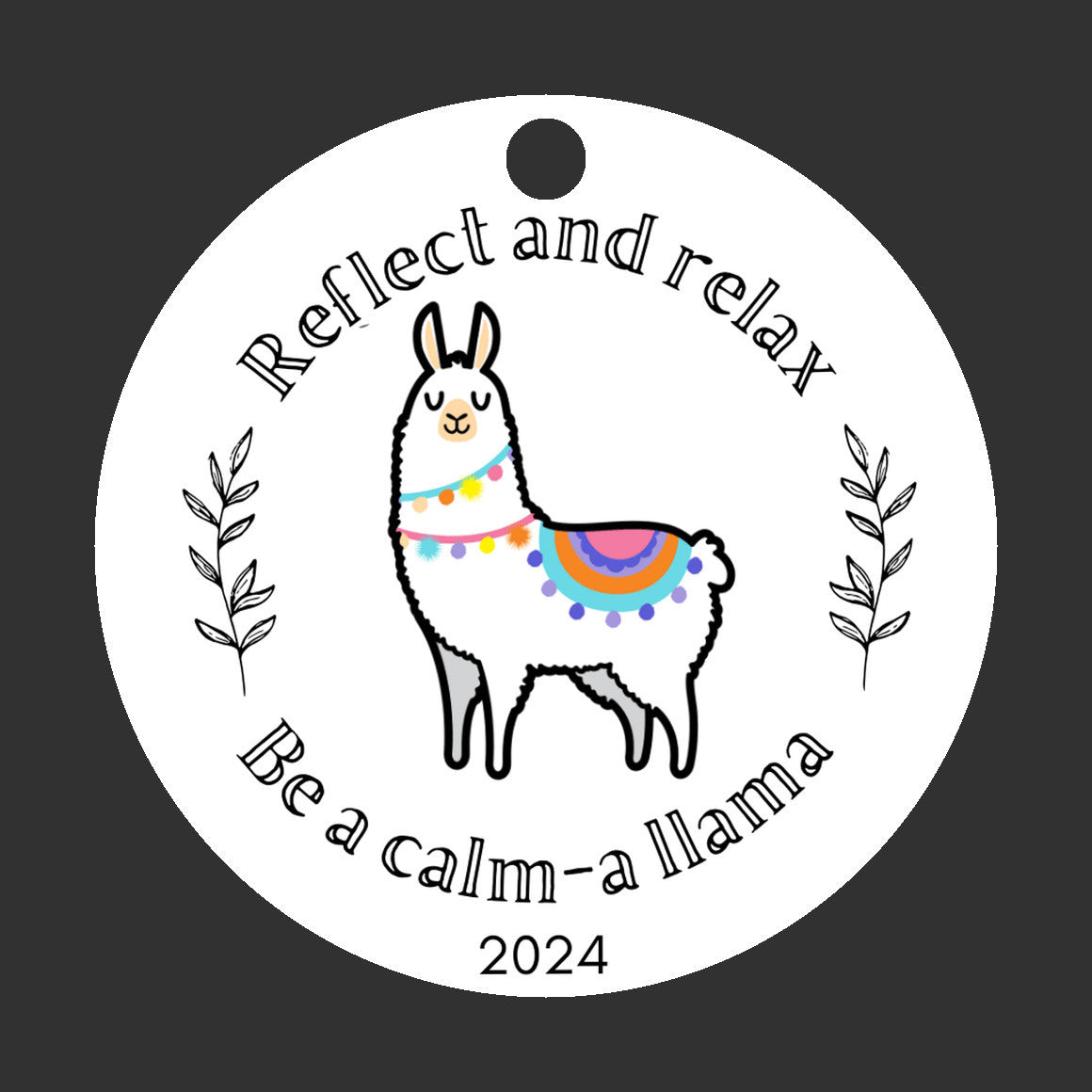 Llama christmas ornament 2024, mindfulness relaxation gift, funny present friend stocking stuffer