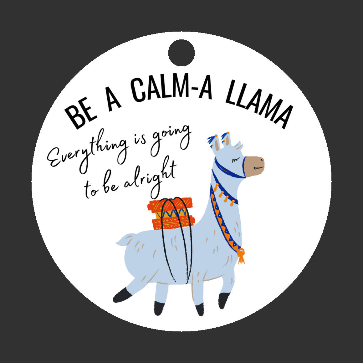 Llama christmas ornament 2024, mindfulness wellness positivity gift, fun stocking stuffer