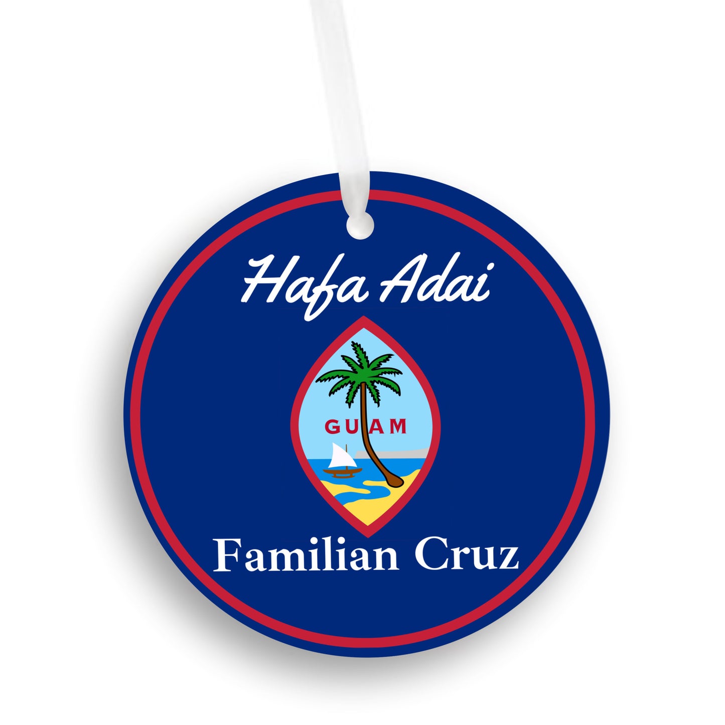 Guam seal personalized ornament, chamorro culture gift, island style christmas decoration